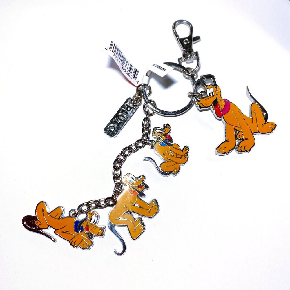 Disney Parks Authentic Pluto Charm Keychain